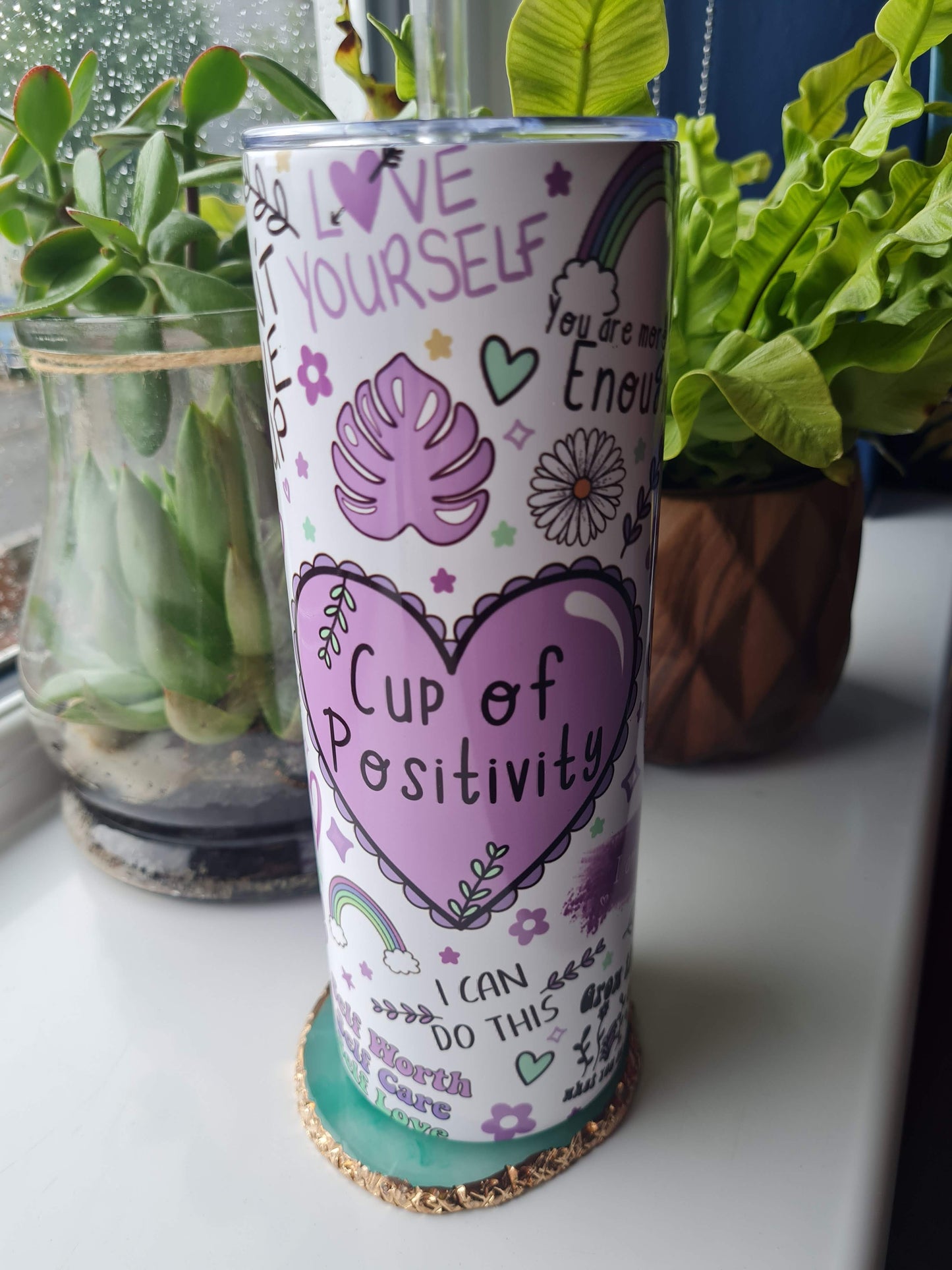 Cup of Positivity 20oz Tumbler with Straw & Lid