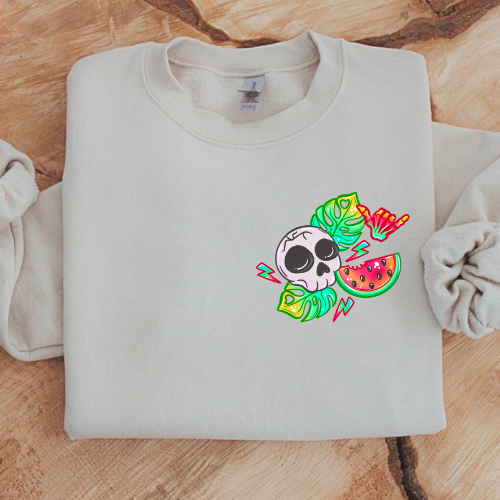 Watermelon Skull Sweatshirt