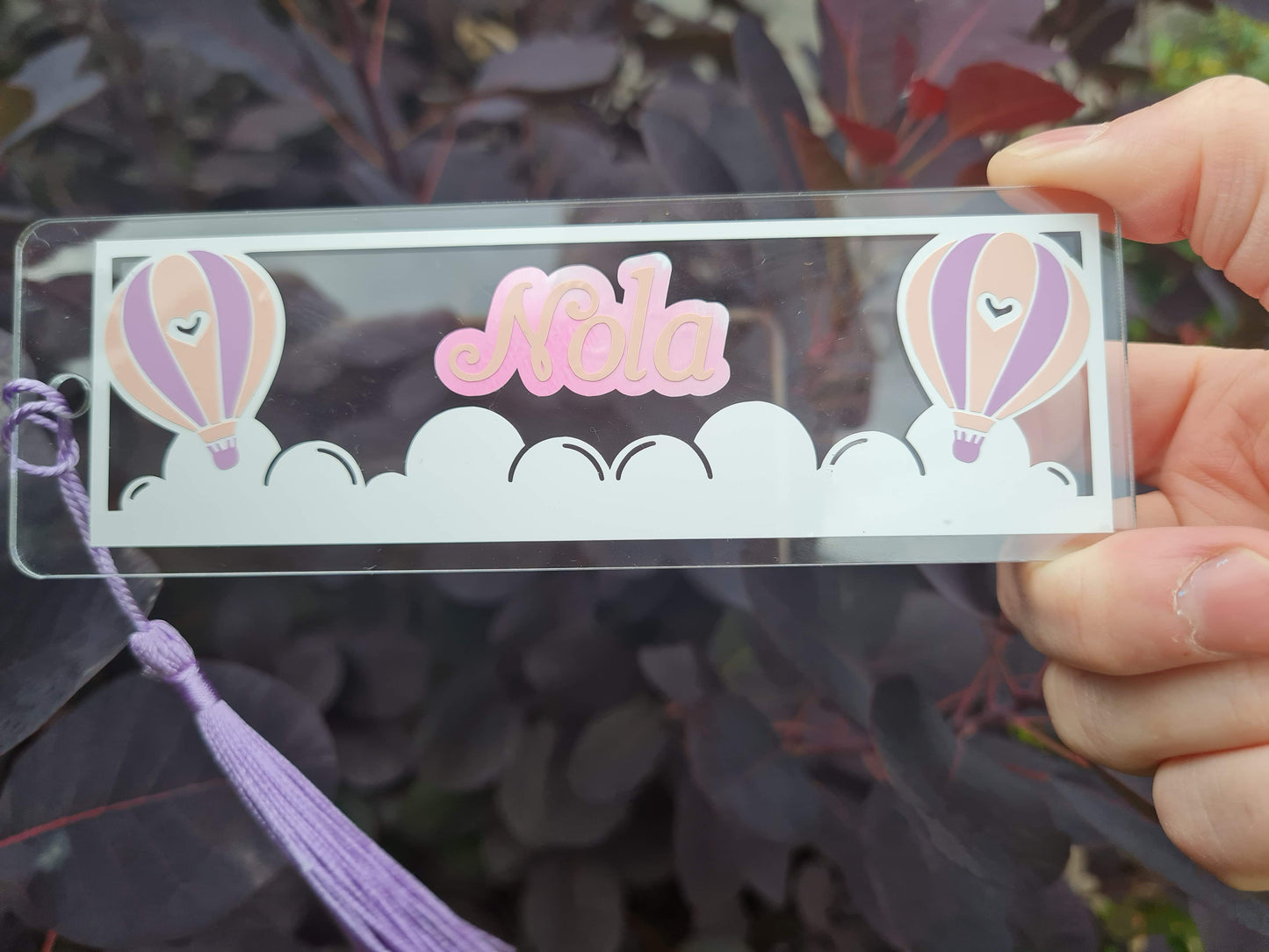 Hot Air Balloon Personalised Bookmark