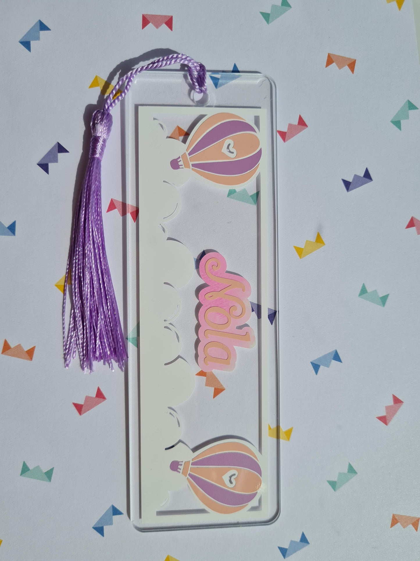 Hot Air Balloon Personalised Bookmark