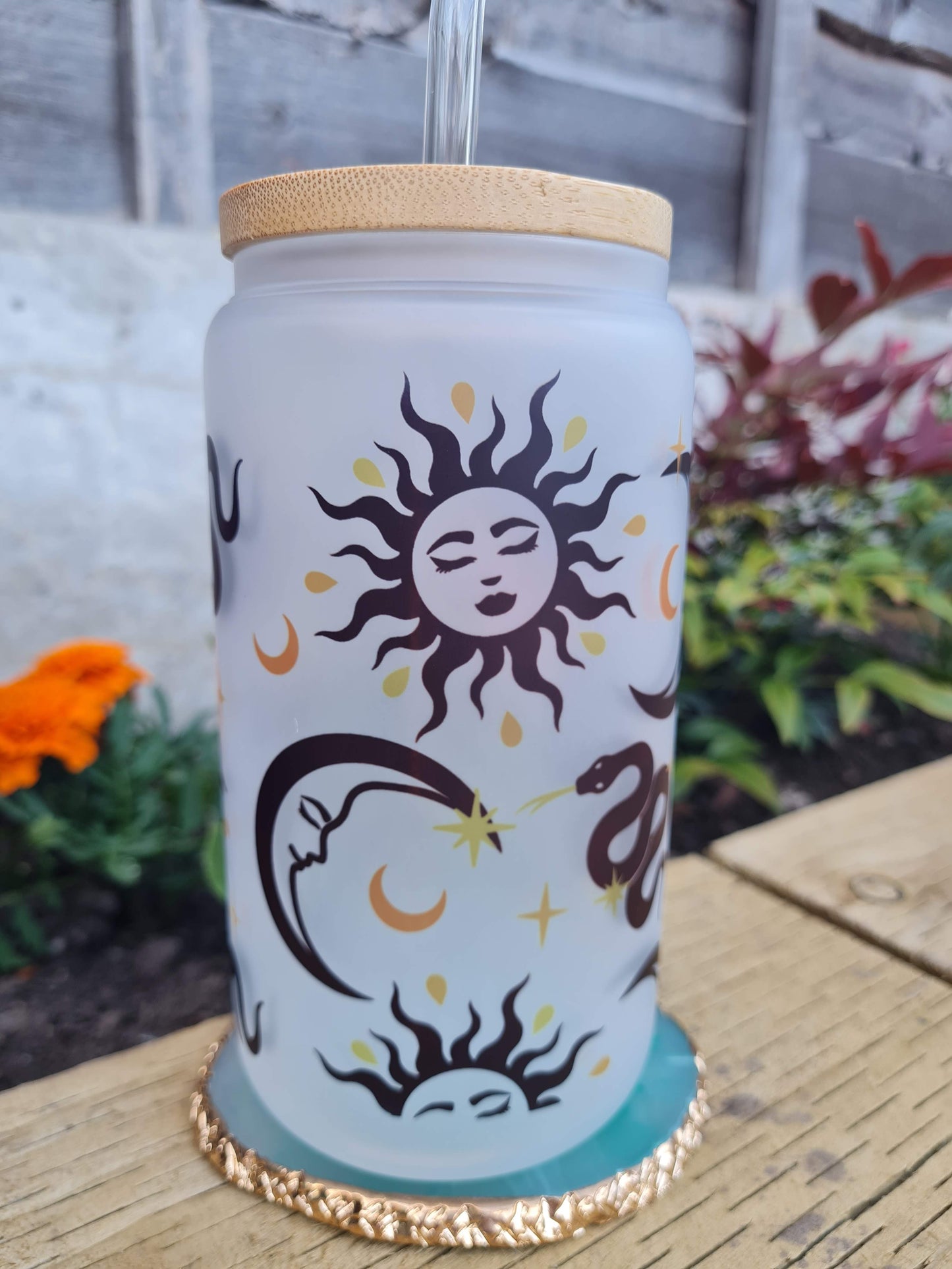 Whimsical Themed 16oz Glass Can