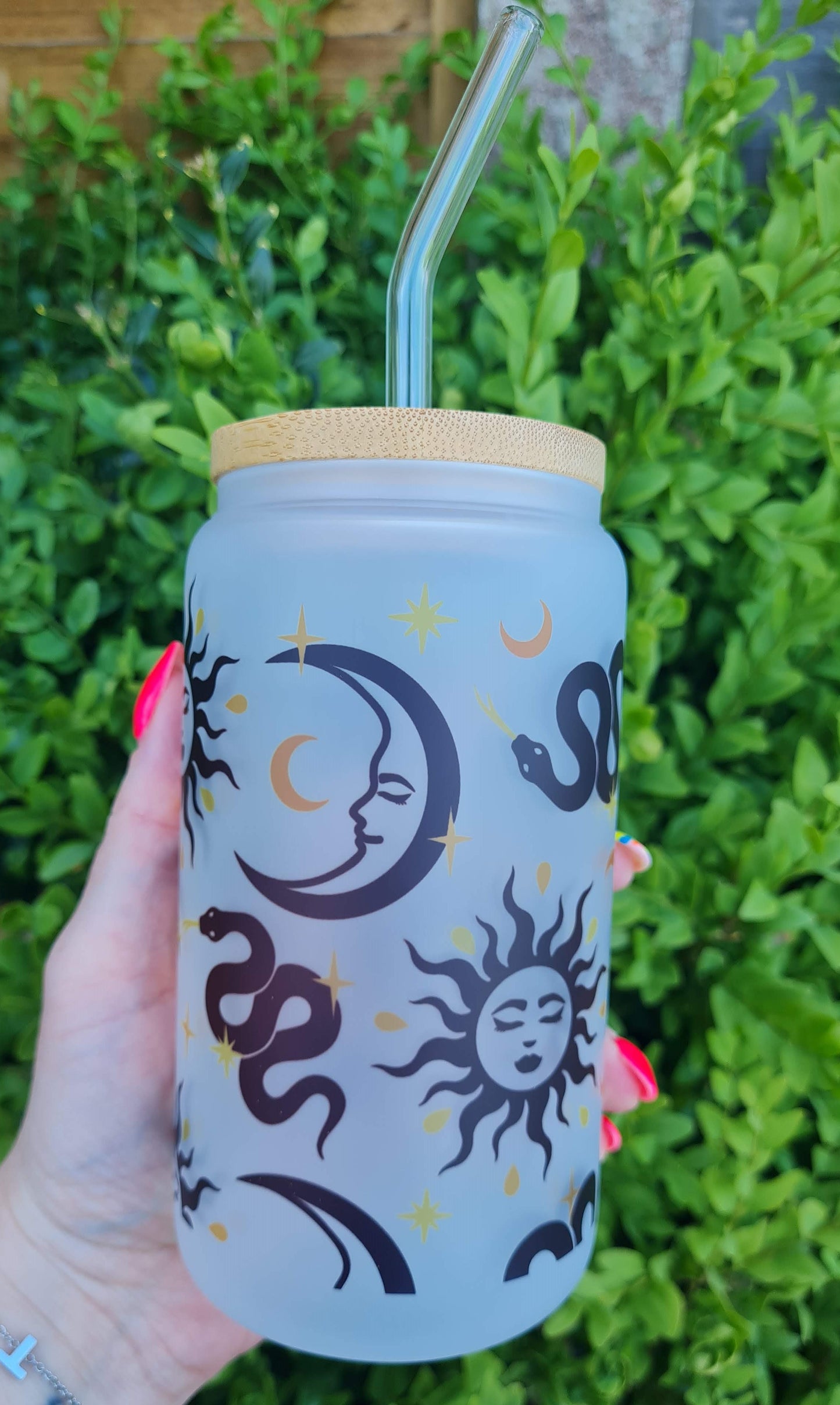 Whimsical Themed 16oz Glass Can