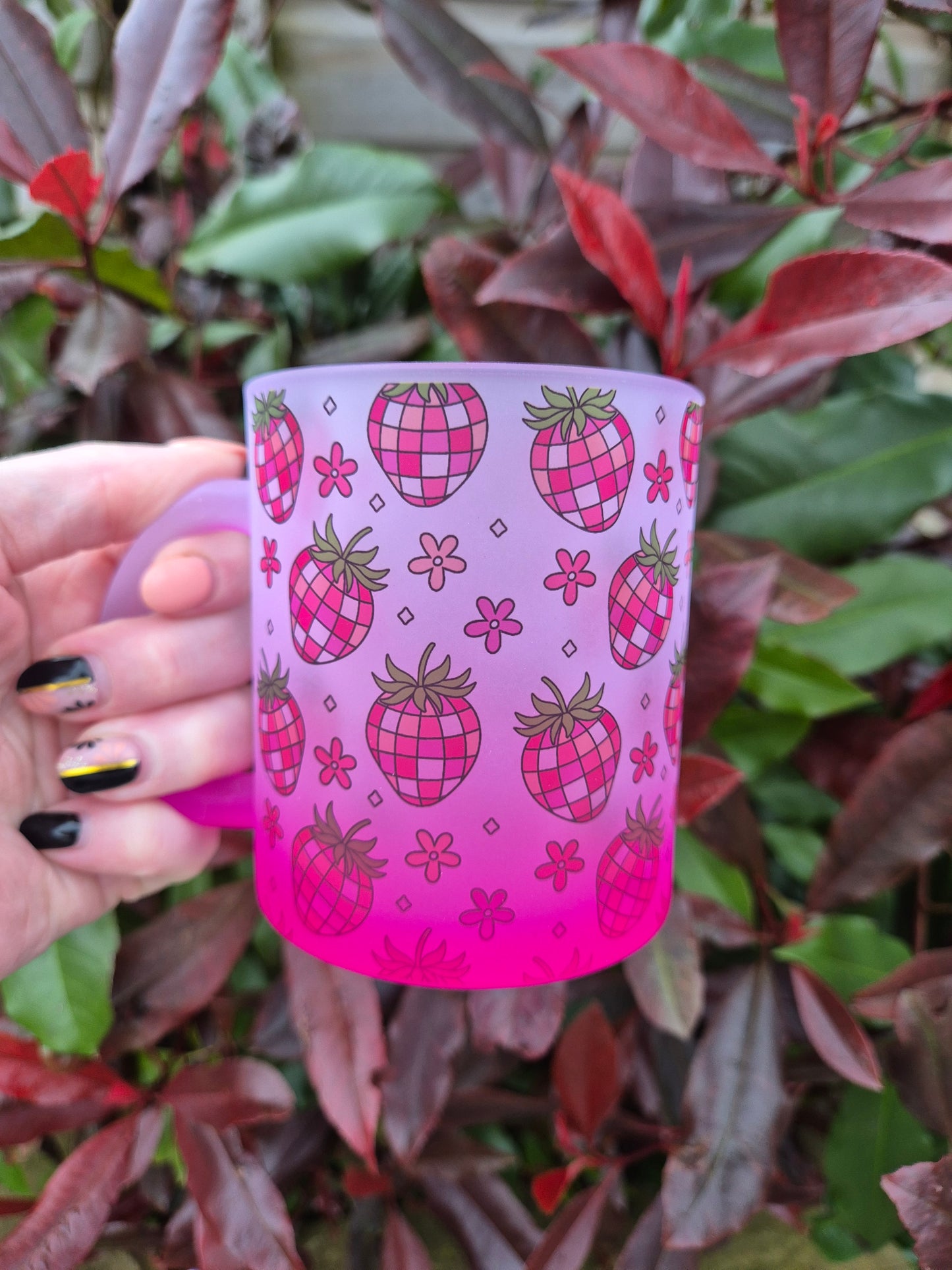 Disco Strawberry Frosted Ombre Mug