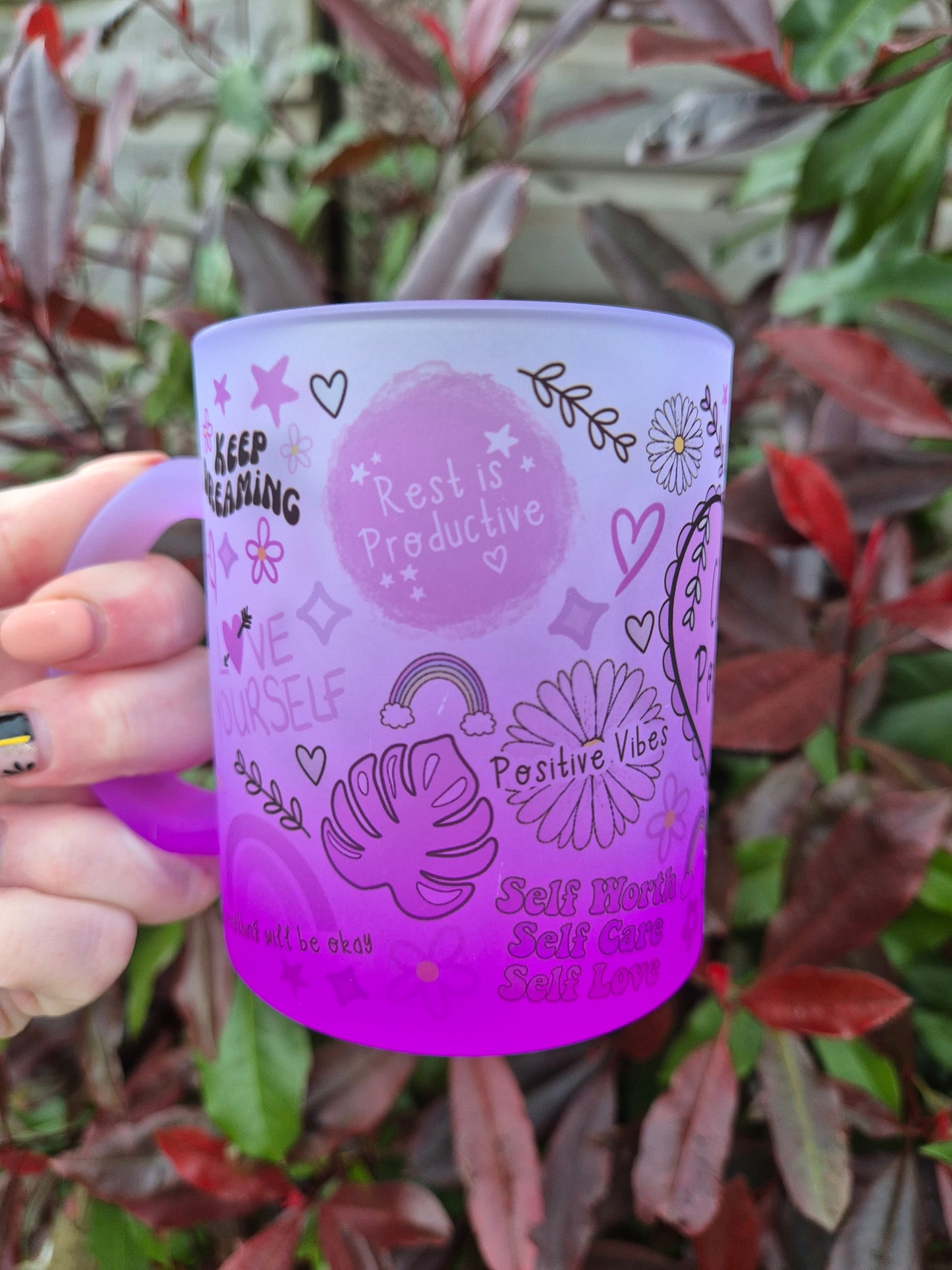 Cup of Positivity Frosted Ombre Mug