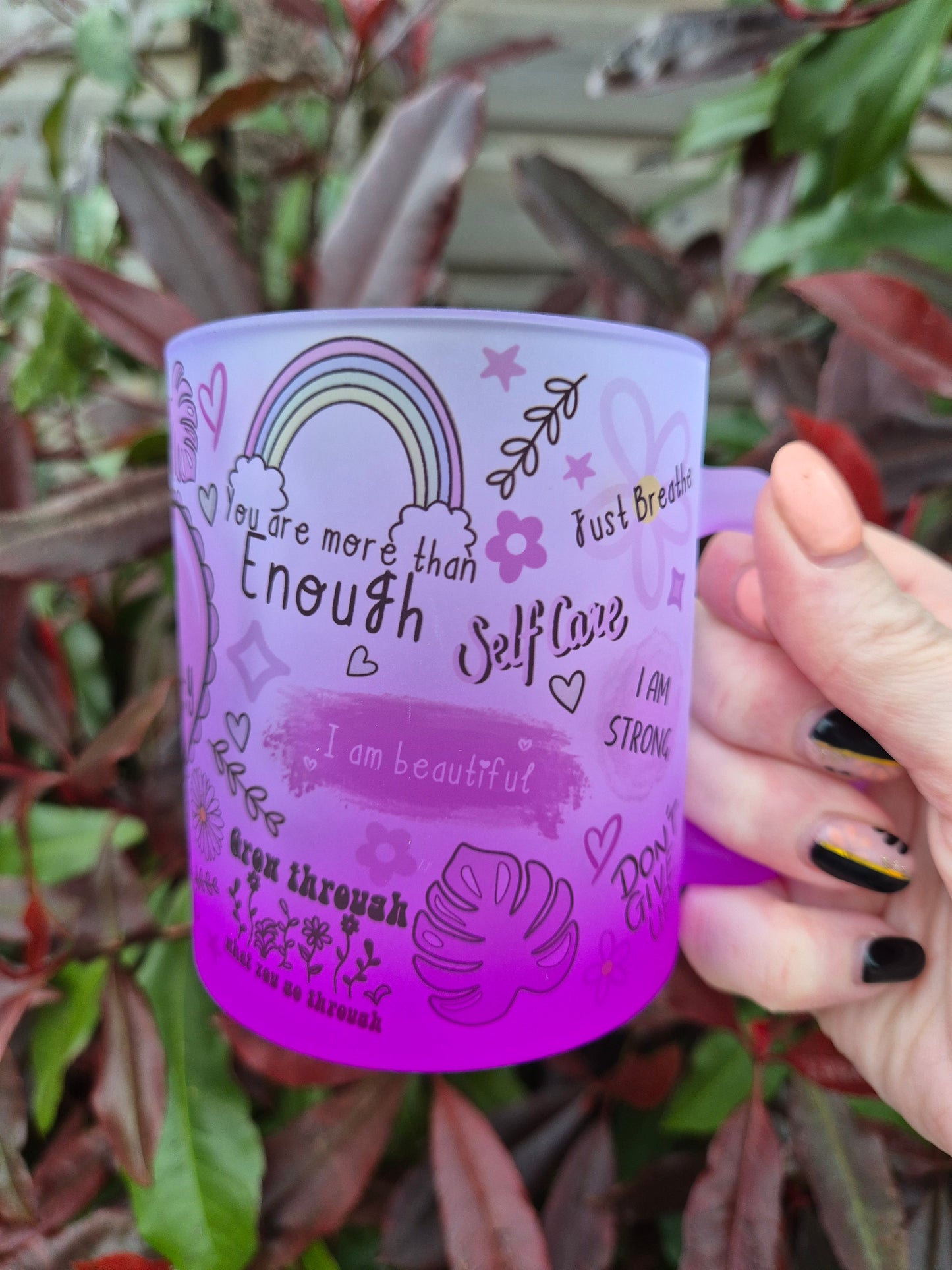 Cup of Positivity Frosted Ombre Mug