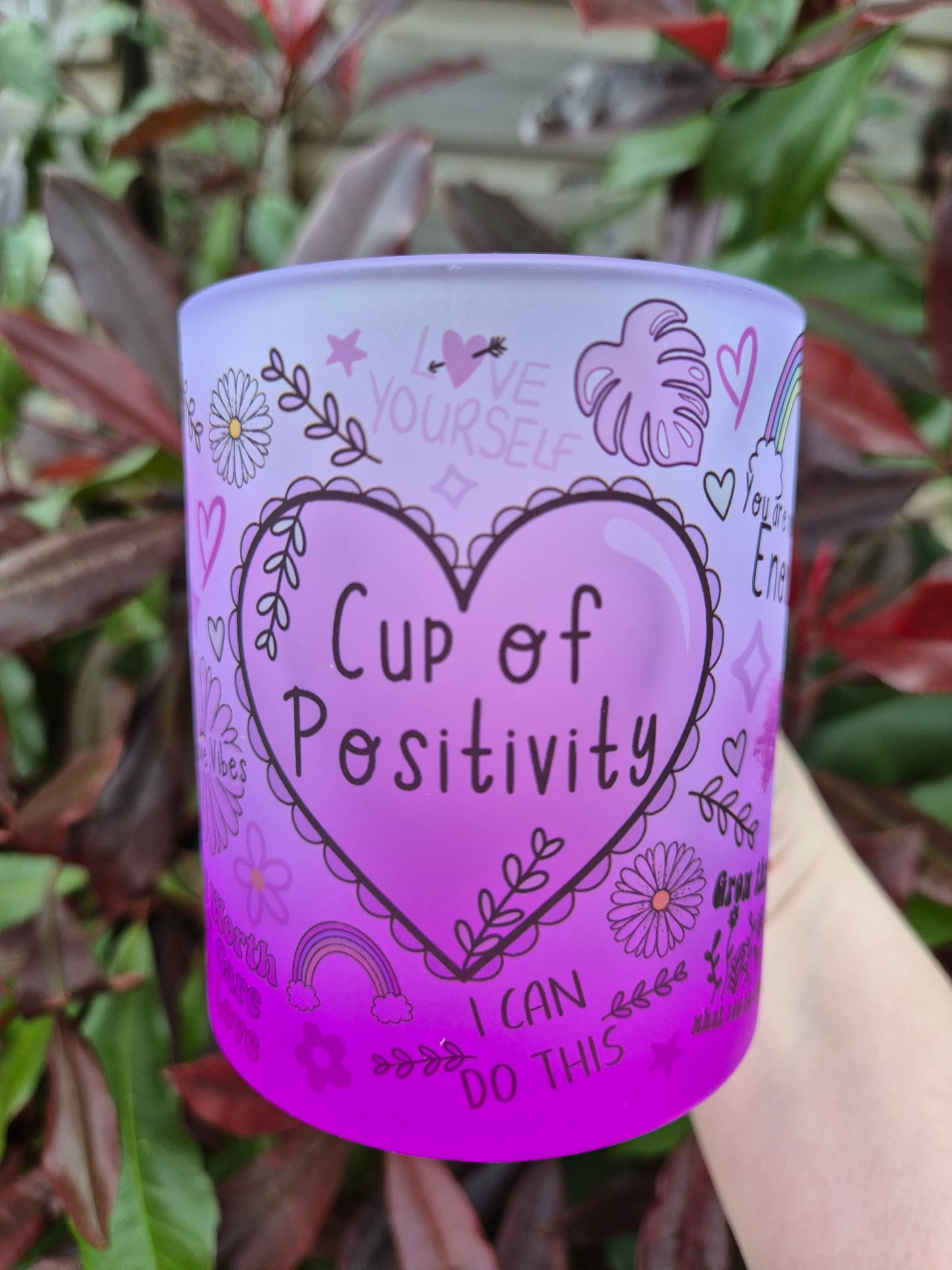 Cup of Positivity Frosted Ombre Mug