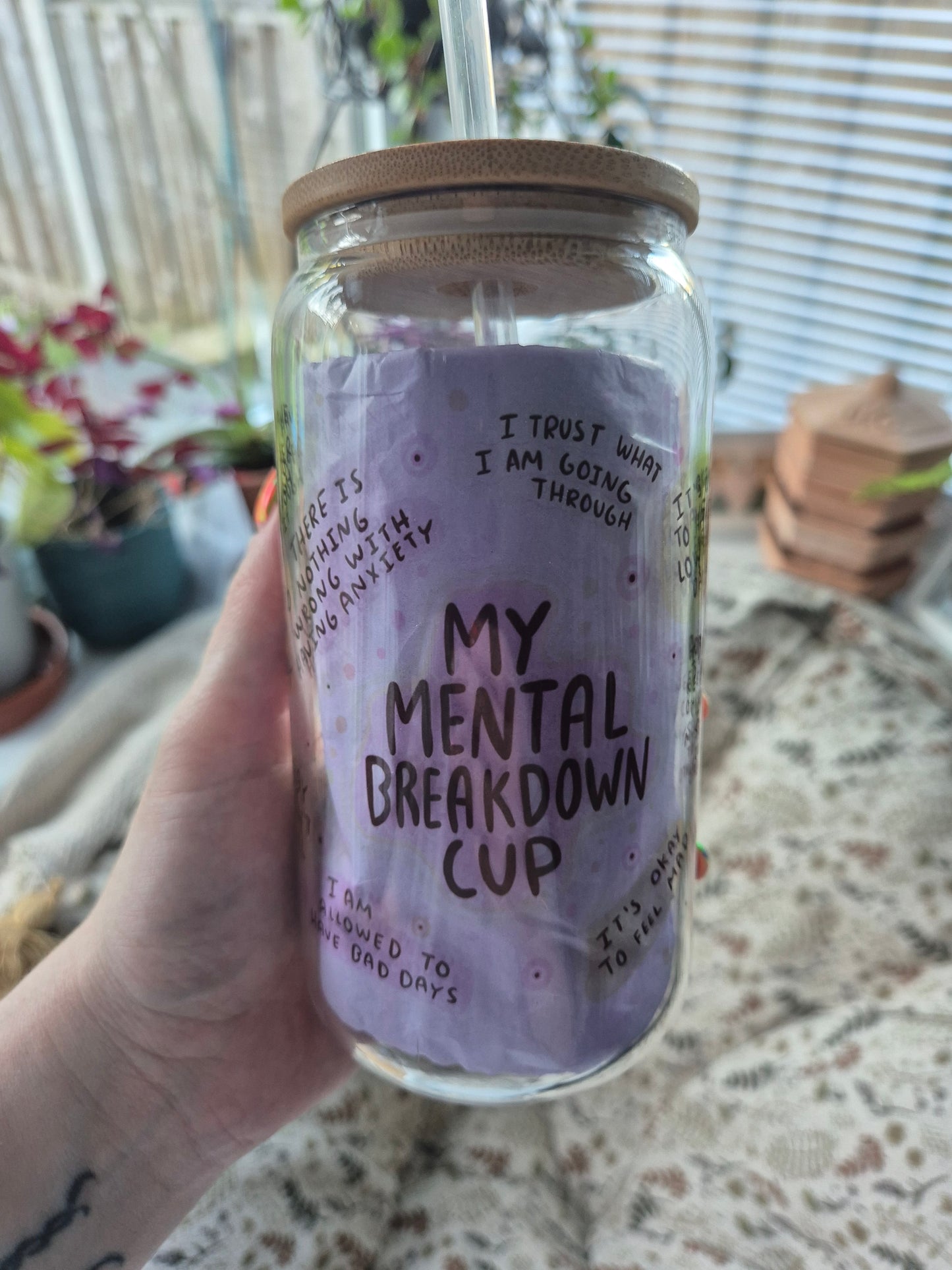 Whoopsie My Mental Breakdown Cup 16oz Clear Libby Glass Can - 2