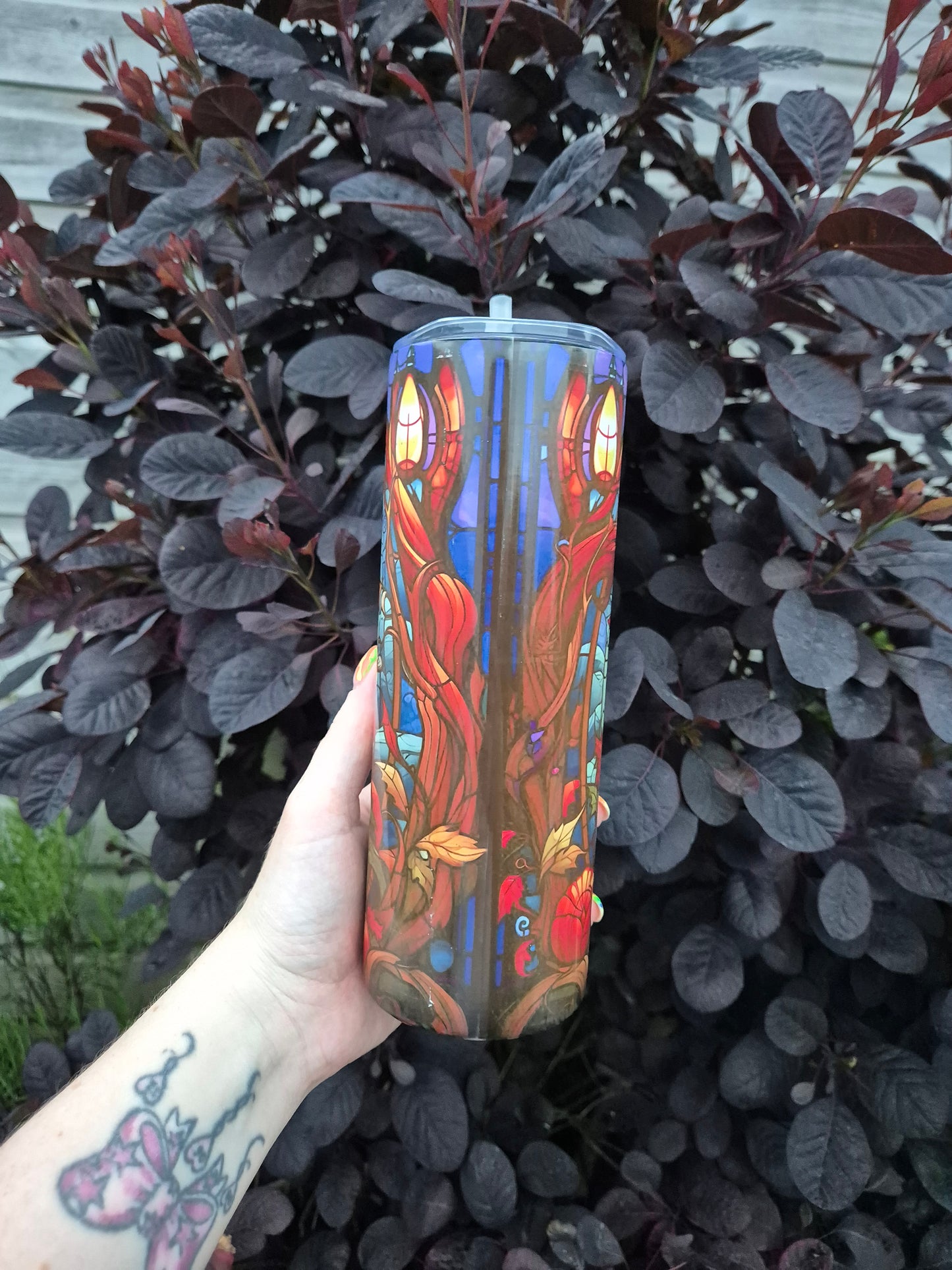 Pumpkin Stainless Glass Design Tumbler