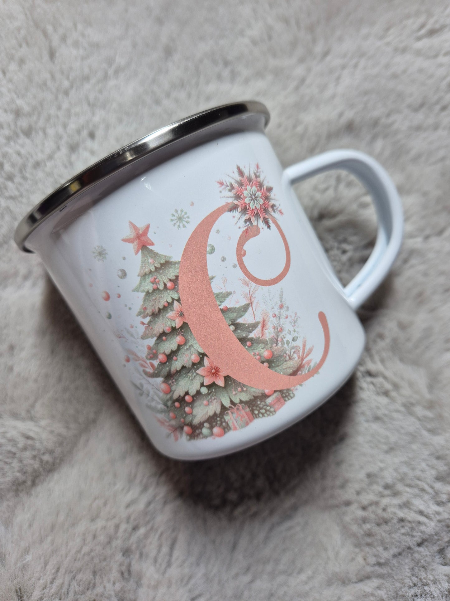 Personalised Christmas Enamel Mugs