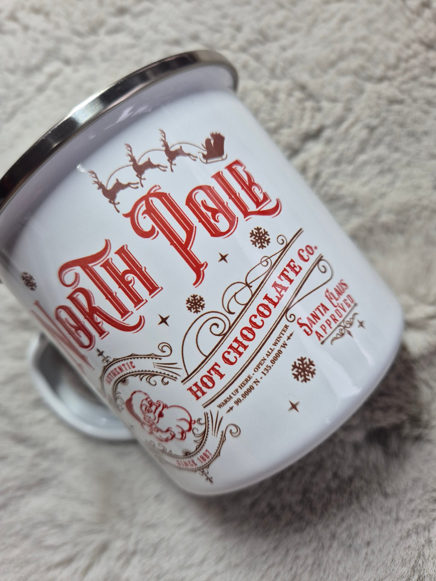 Personalised Christmas Enamel Mugs