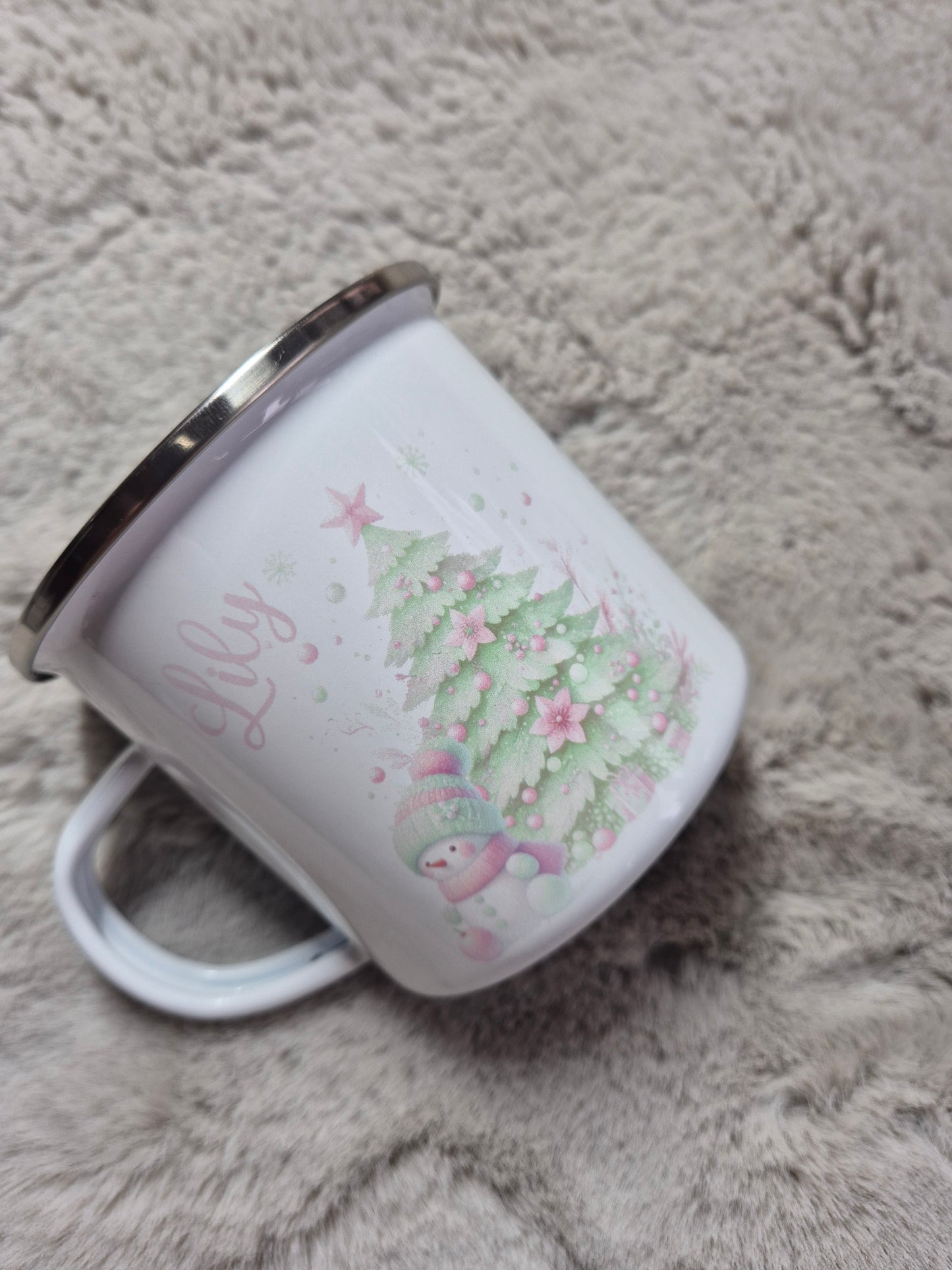 Personalised Christmas Enamel Mugs