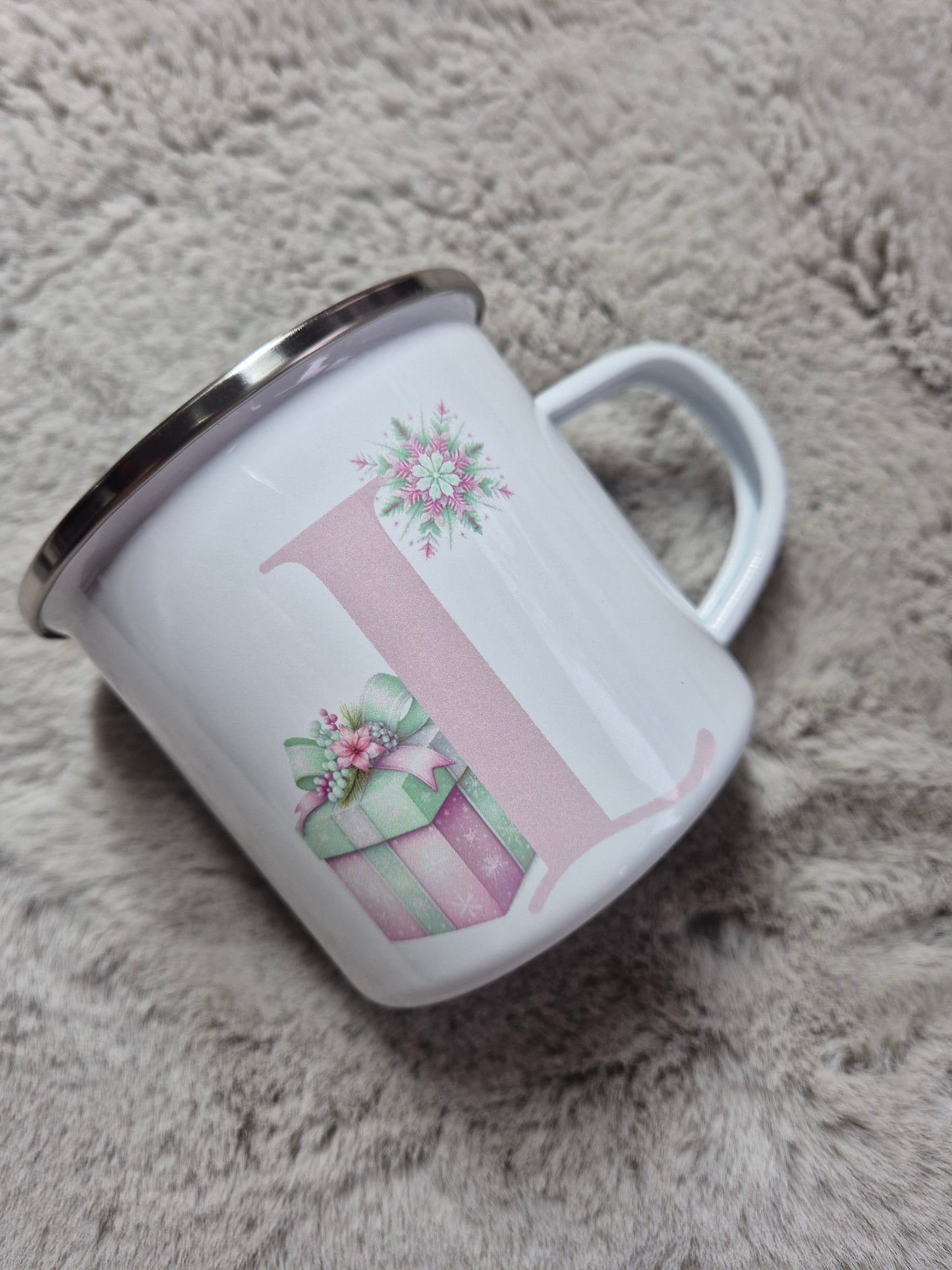 Personalised Christmas Enamel Mugs