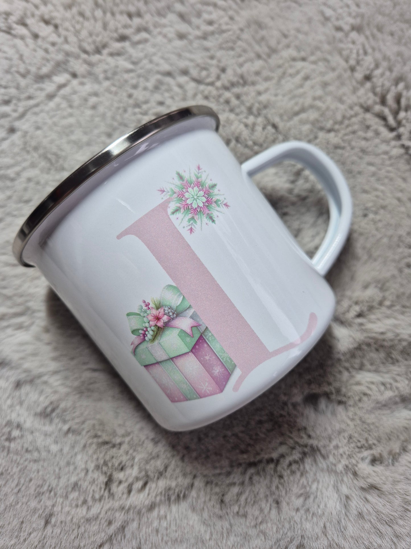 Personalised Christmas Enamel Mugs