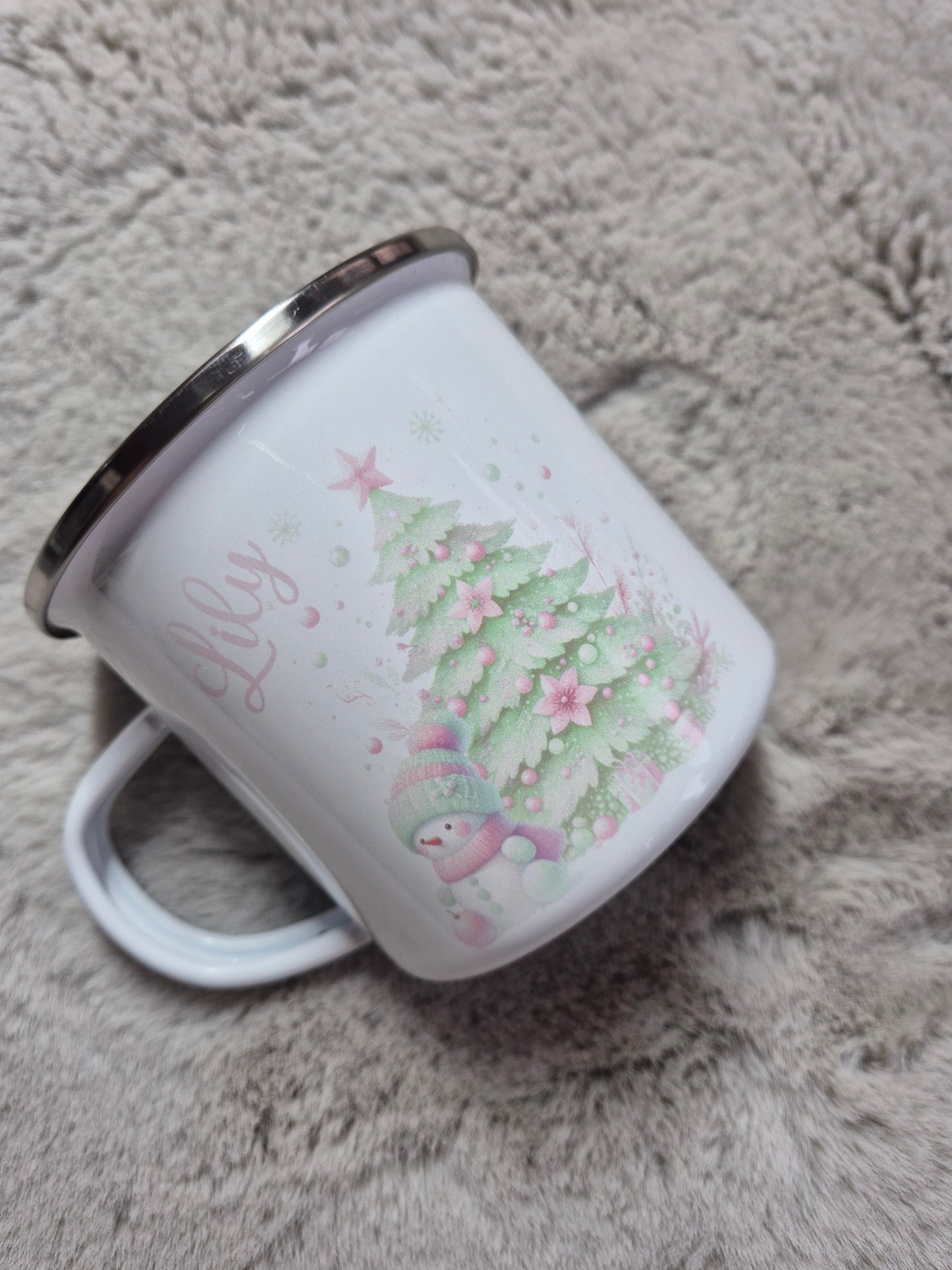 Personalised Christmas Enamel Mugs