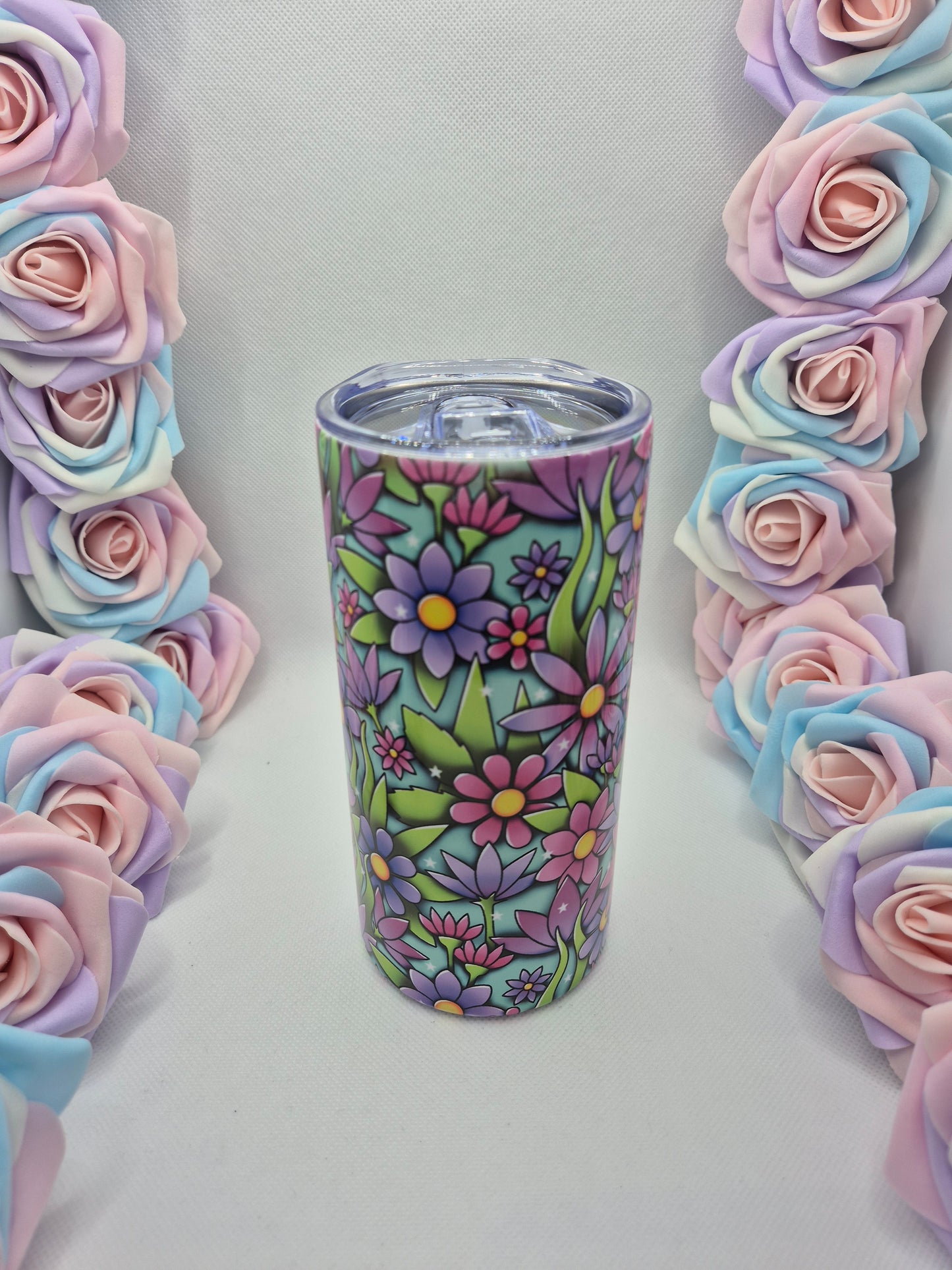 Pink & Purple Flower Tumbler