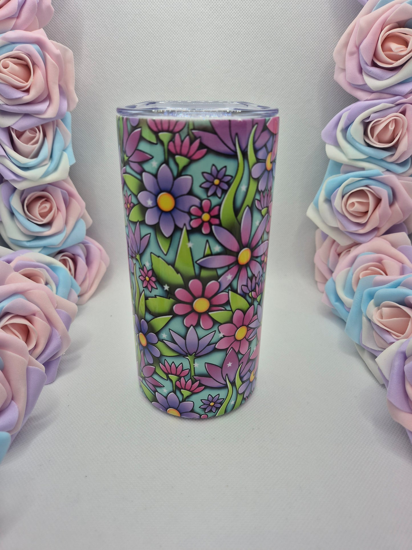 Pink & Purple Flower Tumbler