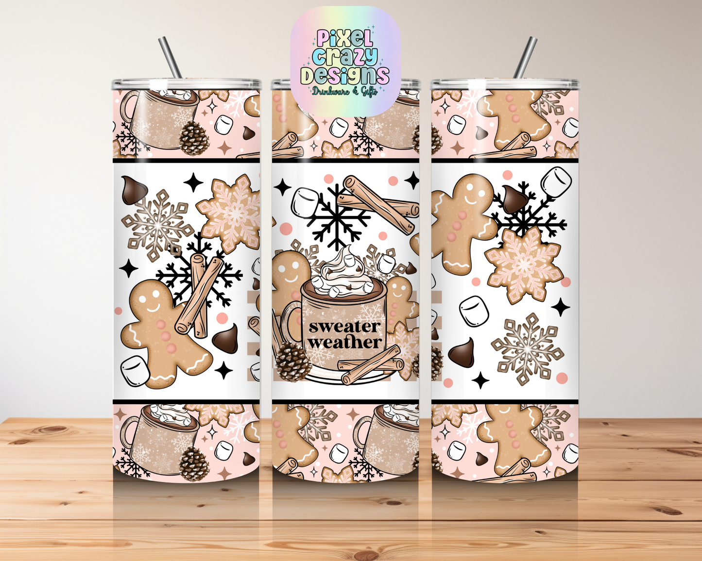 Gingerbread Sweater Weather Tumbler