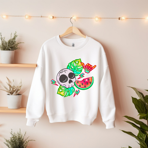 Watermelon Skull Sweatshirt