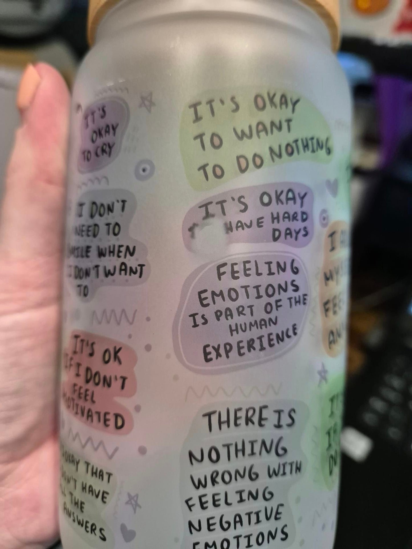 Whoopsie My Mental Breakdown Cup 16oz Frosted Libby Glass Can - 1