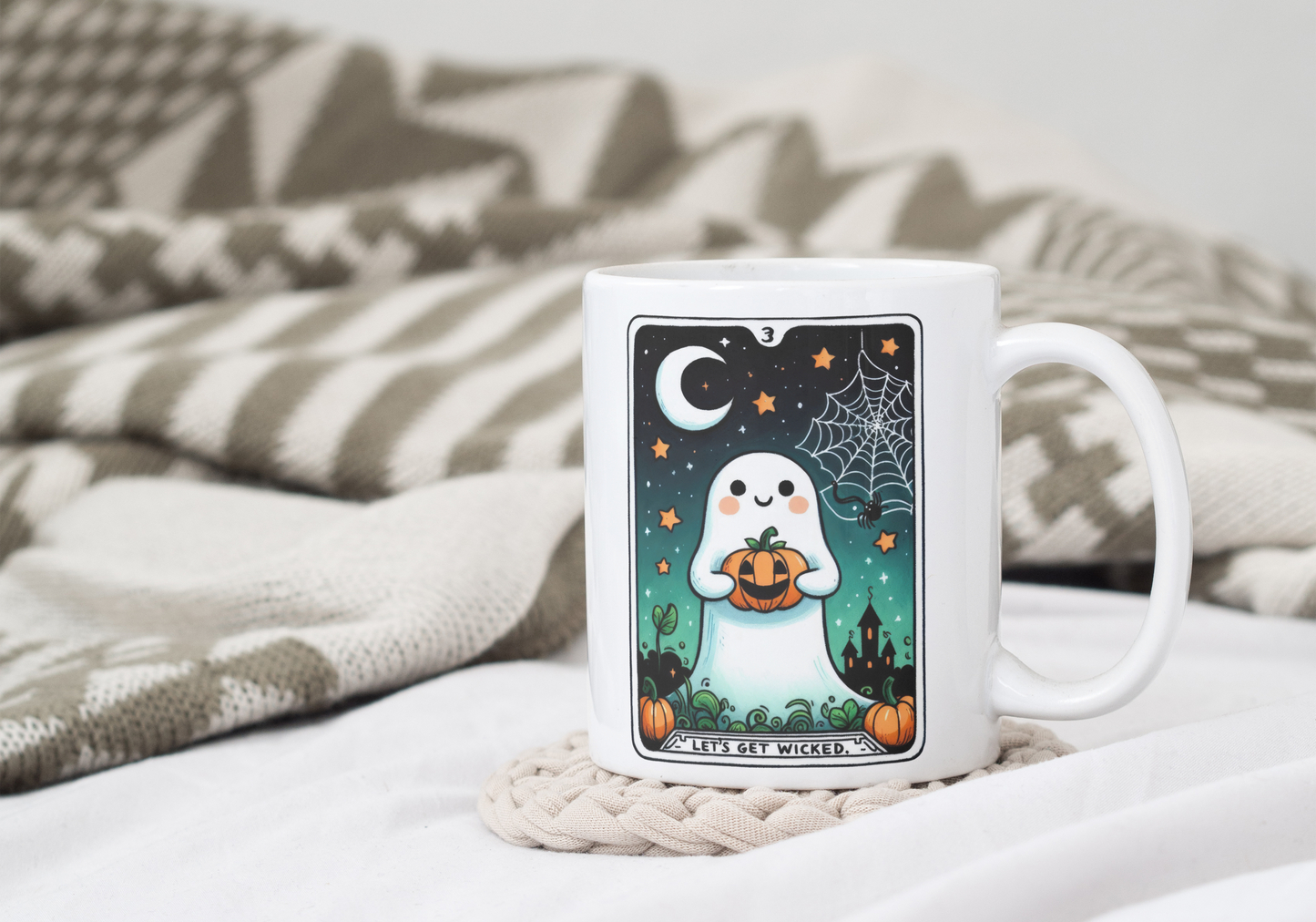 Halloween Ghost Tarot Card Mugs