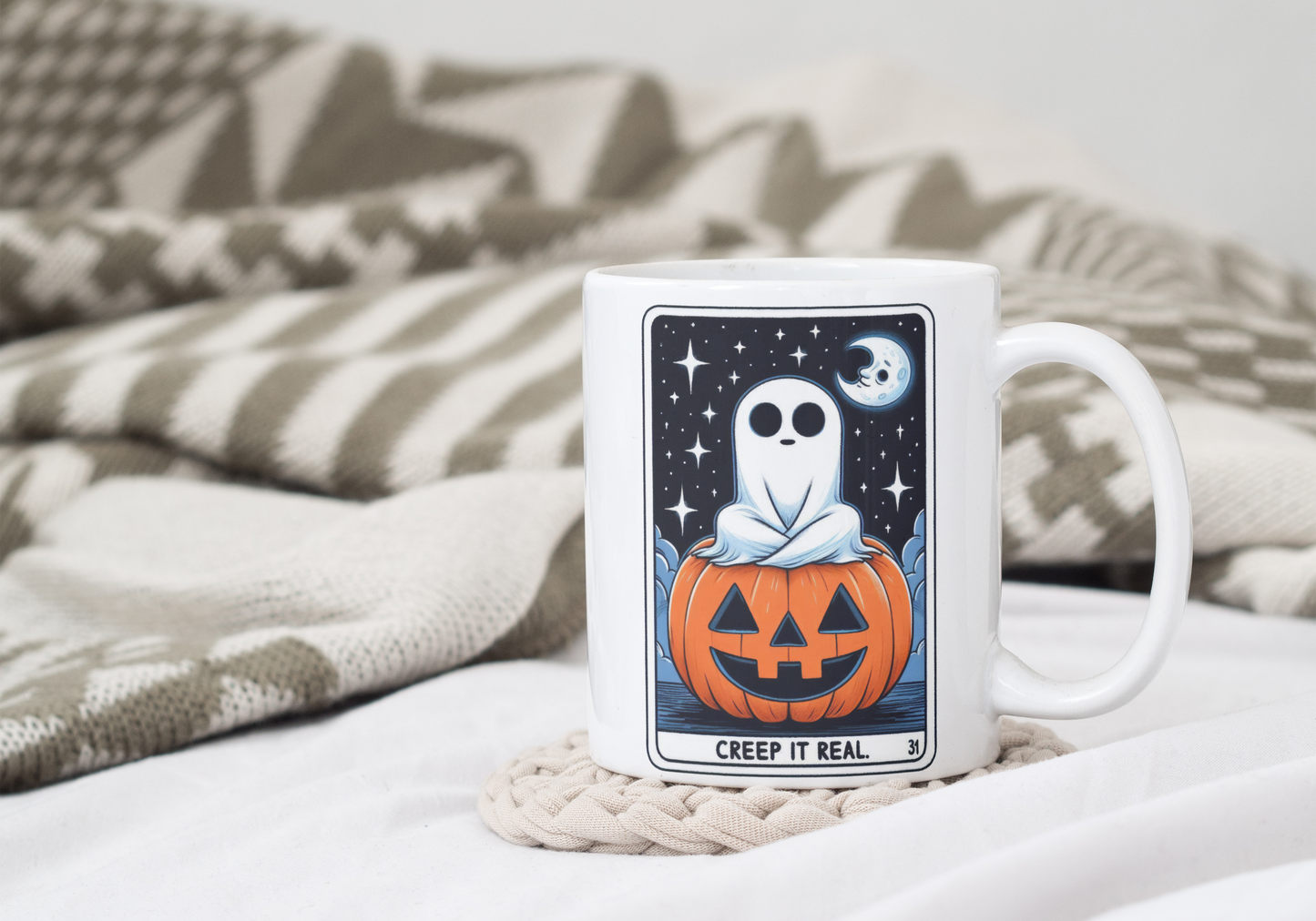 Halloween Ghost Tarot Card Mugs